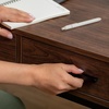 image:imageMartha Stewart Ollie Home Office Desk with 3 Drawers in Walnut Wood Grain with Oil Rubbed Bronze HardwareWalnut TopOil Rubbed Bronze Frame