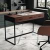 image:imageMartha Stewart Ollie Home Office Desk with 3 Drawers in Walnut Wood Grain with Oil Rubbed Bronze HardwareWalnut TopOil Rubbed Bronze Frame