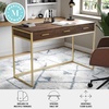 image:imageMartha Stewart Ollie Home Office Desk with 3 Drawers in Walnut Wood Grain with Oil Rubbed Bronze HardwareWalnut TopPolished Brass Frame