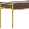 image:imageMartha Stewart Ollie Home Office Desk with 3 Drawers in Walnut Wood Grain with Oil Rubbed Bronze HardwareWalnut TopPolished Brass Frame