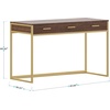 image:imageMartha Stewart Ollie Home Office Desk with 3 Drawers in Walnut Wood Grain with Oil Rubbed Bronze HardwareWalnut TopPolished Brass Frame