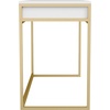 image:imageMartha Stewart Ollie Home Office Desk with 3 Drawers in Walnut Wood Grain with Oil Rubbed Bronze HardwareWhite TopPolished Brass Frame