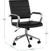 image:imageMartha Stewart Piper Swivel Task Chair with Armrests for Home Office in Saddle Brown Faux Leather with Polished Nickel FrameBlack Faux LeatherPolished Nickel