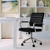 image:imageMartha Stewart Piper Swivel Task Chair with Armrests for Home Office in Saddle Brown Faux Leather with Polished Nickel FrameBlack Faux LeatherPolished Nickel