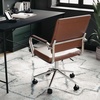 image:imageMartha Stewart Piper Swivel Task Chair with Armrests for Home Office in Saddle Brown Faux Leather with Polished Nickel FrameSaddle Brown Faux LeatherPolished Nickel