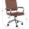 image:imageMartha Stewart Piper Swivel Task Chair with Armrests for Home Office in Saddle Brown Faux Leather with Polished Nickel FrameSaddle Brown Faux LeatherPolished Nickel