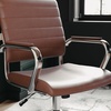 image:imageMartha Stewart Piper Swivel Task Chair with Armrests for Home Office in Saddle Brown Faux Leather with Polished Nickel FrameSaddle Brown Faux LeatherPolished Nickel