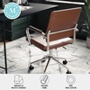 image:imageMartha Stewart Piper Swivel Task Chair with Armrests for Home Office in Saddle Brown Faux Leather with Polished Nickel FrameSaddle Brown Faux LeatherPolished Nickel