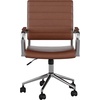 image:imageMartha Stewart Piper Swivel Task Chair with Armrests for Home Office in Saddle Brown Faux Leather with Polished Nickel FrameSaddle Brown Faux LeatherPolished Nickel