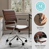 image:imageMartha Stewart Piper Swivel Task Chair with Armrests for Home Office in Saddle Brown Faux Leather with Polished Nickel FrameSaddle Brown Faux LeatherPolished Nickel