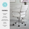 image:imageMartha Stewart Piper Swivel Task Chair with Armrests for Home Office in Saddle Brown Faux Leather with Polished Nickel FrameWhite Faux LeatherPolished Nickel
