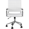 image:imageMartha Stewart Piper Swivel Task Chair with Armrests for Home Office in Saddle Brown Faux Leather with Polished Nickel FrameWhite Faux LeatherPolished Nickel