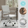 image:imageMartha Stewart Piper Swivel Task Chair with Armrests for Home Office in Saddle Brown Faux Leather with Polished Nickel FrameWhite Faux LeatherPolished Nickel