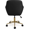 image:imageMartha Stewart Rayna Swivel Task Chair with Flared Arms for Home Office in Saddle Brown Faux Leather with Oil Rubbed Bronze FrameBlack Faux LeatherPolished Brass Frame