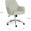 image:imageMartha Stewart Rayna Swivel Task Chair with Flared Arms for Home Office in Saddle Brown Faux Leather with Oil Rubbed Bronze FrameLight Gray FabricPolished Nickel Frame