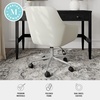 image:imageMartha Stewart Rayna Swivel Task Chair with Flared Arms for Home Office in Saddle Brown Faux Leather with Oil Rubbed Bronze FrameLight Gray FabricPolished Nickel Frame