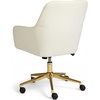 image:imageMartha Stewart Rayna Swivel Task Chair with Flared Arms for Home Office in Saddle Brown Faux Leather with Oil Rubbed Bronze FrameOff White FabricPolished Brass Frame