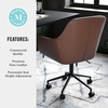 image:imageMartha Stewart Rayna Swivel Task Chair with Flared Arms for Home Office in Saddle Brown Faux Leather with Oil Rubbed Bronze FrameSaddle Brown Faux LeatherOil Rubbed Bronze