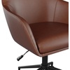 image:imageMartha Stewart Rayna Swivel Task Chair with Flared Arms for Home Office in Saddle Brown Faux Leather with Oil Rubbed Bronze FrameSaddle Brown Faux LeatherOil Rubbed Bronze
