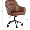 image:imageMartha Stewart Rayna Swivel Task Chair with Flared Arms for Home Office in Saddle Brown Faux Leather with Oil Rubbed Bronze FrameSaddle Brown Faux LeatherOil Rubbed Bronze