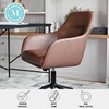 image:imageMartha Stewart Rayna Swivel Task Chair with Flared Arms for Home Office in Saddle Brown Faux Leather with Oil Rubbed Bronze FrameSaddle Brown Faux LeatherOil Rubbed Bronze