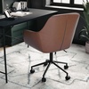image:imageMartha Stewart Rayna Swivel Task Chair with Flared Arms for Home Office in Saddle Brown Faux Leather with Oil Rubbed Bronze FrameSaddle Brown Faux LeatherOil Rubbed Bronze