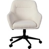 image:imageMartha Stewart Rayna Swivel Task Chair with Flared Arms for Home Office in Saddle Brown Faux Leather with Oil Rubbed Bronze FrameWhite BoucleOil Rubbed Bronze