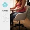 image:imageMartha Stewart Rayna Swivel Task Chair with Flared Arms for Home Office in Saddle Brown Faux Leather with Oil Rubbed Bronze FrameWhite BoucleOil Rubbed Bronze