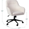image:imageMartha Stewart Rayna Swivel Task Chair with Flared Arms for Home Office in Saddle Brown Faux Leather with Oil Rubbed Bronze FrameWhite BoucleOil Rubbed Bronze