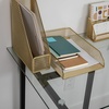 image:imageMartha Stewart Ryder 2 Pack Gold Mesh Metal Paper Letter Inbox Tray Desktop Organizer