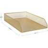 image:imageMartha Stewart Ryder 2 Pack Gold Mesh Metal Paper Letter Inbox Tray Desktop Organizer