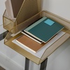 image:imageMartha Stewart Ryder 2 Pack Gold Mesh Metal Paper Letter Inbox Tray Desktop Organizer