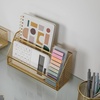 image:imageMartha Stewart Ryder Gold Mesh Metal 6 Piece Set Desktop Organizers and Accessories Holds Files Magazines Letters Pens Sticky Notes and Business Cards
