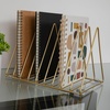 image:imageMartha Stewart Ryder Gold Mesh Metal 9 Slot Triangle Magazine File Holder Desktop Organizer Sorter