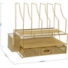 image:imageMartha Stewart Ryder Gold Mesh Metal Large Desktop Organizer With Paper File Letter Holder Organizer and Drawer