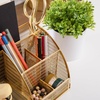 image:imageMartha Stewart Ryder Gold Mesh Metal Small Desktop Organizer for Office Accessories Notebooks Pen Holder and Drawer