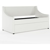 image:imageMartha Stewart Simone Twin Size Trundle Bed Upholstered Daybed with PullOut Trundle SpaceSaving Design Sturdy Wood Frame No Box Spring Required OffWhite