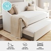 image:imageMartha Stewart Simone Twin Size Trundle Bed Upholstered Daybed with PullOut Trundle SpaceSaving Design Sturdy Wood Frame No Box Spring Required OffWhite
