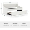 image:imageMartha Stewart Simone Twin Size Trundle Bed Upholstered Daybed with PullOut Trundle SpaceSaving Design Sturdy Wood Frame No Box Spring Required OffWhite