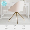 image:imageMartha Stewart Sora Stationary Swivel Task Chair with Sloped Arms for Home Office in Gray Velvet with Oil Rubbed Bronze FrameConch Shell FabricPolished Brass Frame