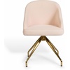 image:imageMartha Stewart Sora Stationary Swivel Task Chair with Sloped Arms for Home Office in Gray Velvet with Oil Rubbed Bronze FrameConch Shell FabricPolished Brass Frame