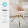 image:imageMartha Stewart Sora Stationary Swivel Task Chair with Sloped Arms for Home Office in Gray Velvet with Oil Rubbed Bronze FrameConch Shell FabricPolished Brass Frame