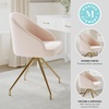 image:imageMartha Stewart Sora Stationary Swivel Task Chair with Sloped Arms for Home Office in Gray Velvet with Oil Rubbed Bronze FrameConch Shell FabricPolished Brass Frame