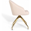 image:imageMartha Stewart Sora Stationary Swivel Task Chair with Sloped Arms for Home Office in Gray Velvet with Oil Rubbed Bronze FrameConch Shell FabricPolished Brass Frame