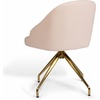 image:imageMartha Stewart Sora Stationary Swivel Task Chair with Sloped Arms for Home Office in Gray Velvet with Oil Rubbed Bronze FrameConch Shell FabricPolished Brass Frame