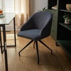 image:imageMartha Stewart Sora Stationary Swivel Task Chair with Sloped Arms for Home Office in Gray Velvet with Oil Rubbed Bronze FrameGray VelvetOil Rubbed Bronze