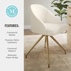 image:imageMartha Stewart Sora Stationary Swivel Task Chair with Sloped Arms for Home Office in Gray Velvet with Oil Rubbed Bronze FrameOff White BouclePolished Brass Frame