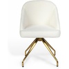 image:imageMartha Stewart Sora Stationary Swivel Task Chair with Sloped Arms for Home Office in Gray Velvet with Oil Rubbed Bronze FrameOff White BouclePolished Brass Frame