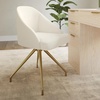image:imageMartha Stewart Sora Stationary Swivel Task Chair with Sloped Arms for Home Office in Gray Velvet with Oil Rubbed Bronze FrameOff White BouclePolished Brass Frame