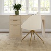 image:imageMartha Stewart Sora Stationary Swivel Task Chair with Sloped Arms for Home Office in Gray Velvet with Oil Rubbed Bronze FrameOff White BouclePolished Brass Frame